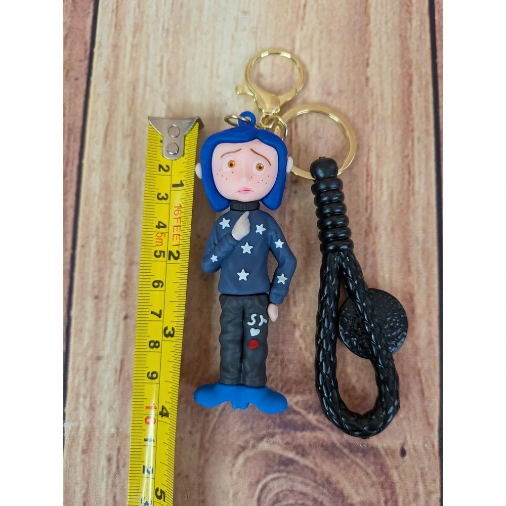 Coraline Mood Doll Button Eyes 3D Keychain - Charm Fantasy Movie‎ Character